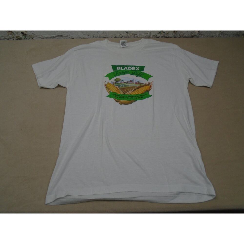 Vintage 80s Dupont Bladex Farm Life Graphic T shirt Famer Country Crops Size L